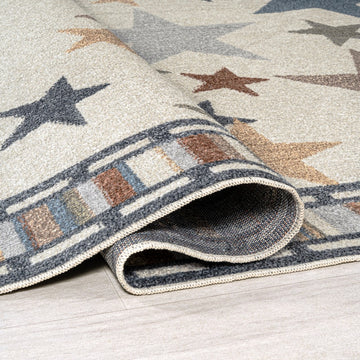 Star Gazer Geometric Machine-washable Area Rug